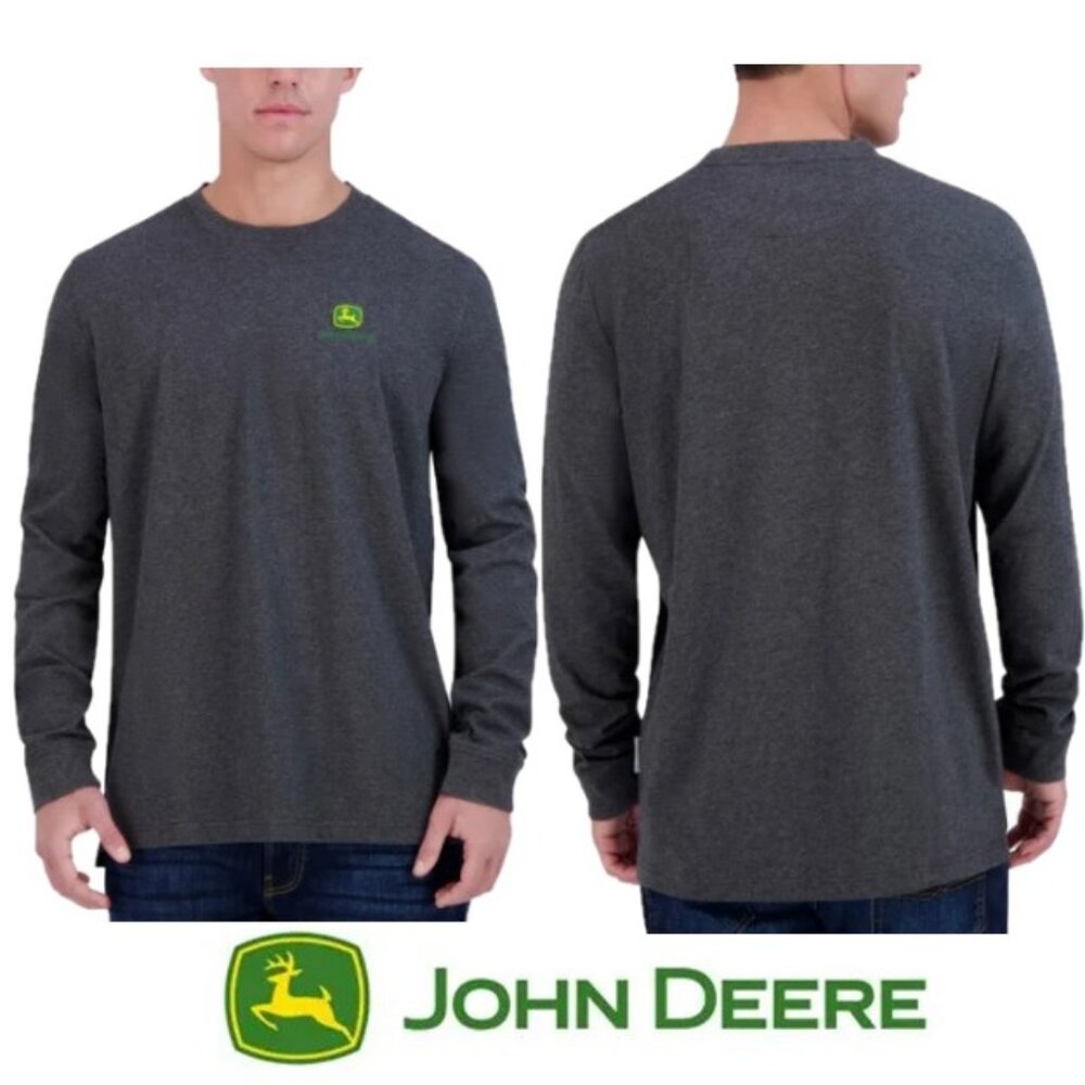 NWT John Deere Men's Long Sleeve Tee, Grey